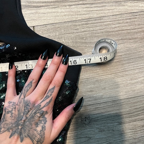 Cache black and green sequin mini dress - Picture 5 of 9